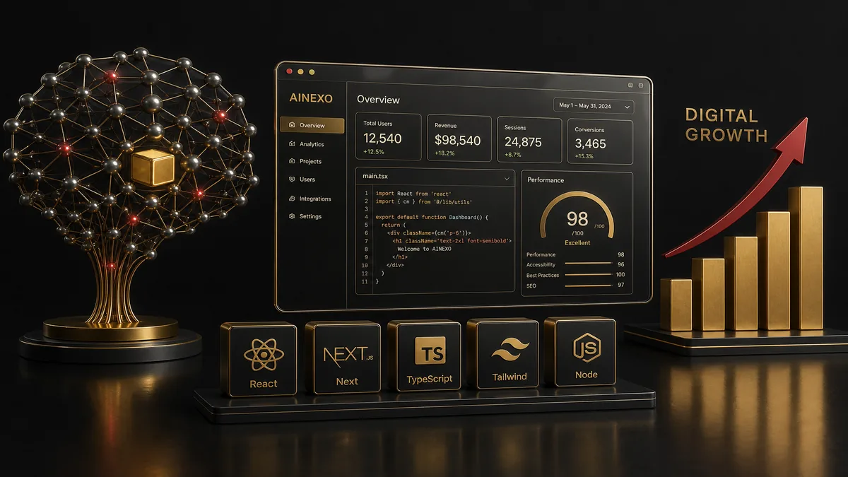 AI, web development and digital growth - what Ainexo builds